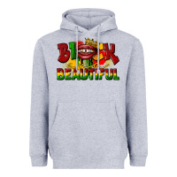 Heather Grey black and beautiful Heavyweight Hoodie - CowGirlArtShop