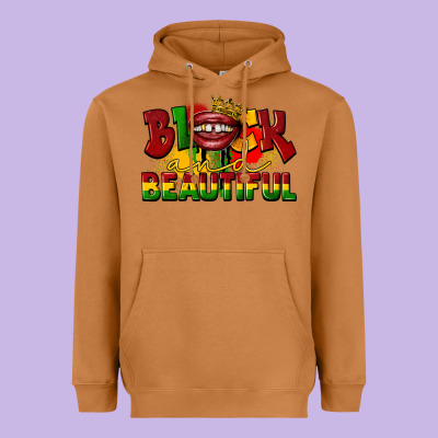 Black And Beautiful Heavyweight Hoodie Designed By Cowgirlartshop
