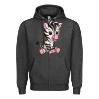 Charcoal Heather zebra Zipper Hoodie - texasbilliewilder