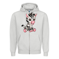 Dove Grey zebra Zipper Hoodie - texasbilliewilder