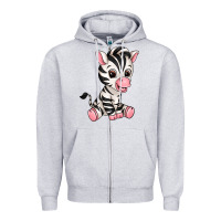 Heather Grey zebra Zipper Hoodie - texasbilliewilder