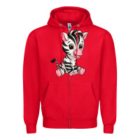 Red zebra Zipper Hoodie - texasbilliewilder