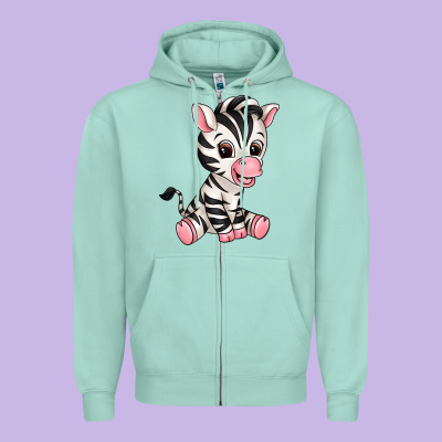 Zebra Zipper Hoodie Designed By Texasbilliewilder