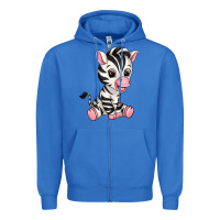 True Royal zebra Zipper Hoodie - texasbilliewilder