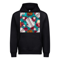 Black baseball  uniform with turquoise gemstone seamless pattern Urban Hoodie - BundleAndBundleShop