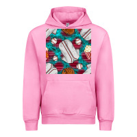 Fuchsia Pink baseball  uniform with turquoise gemstone seamless pattern Urban Hoodie - BundleAndBundleShop