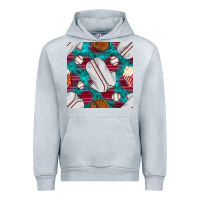 Heather Grey baseball  uniform with turquoise gemstone seamless pattern Urban Hoodie - BundleAndBundleShop