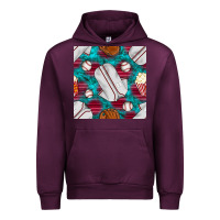 Mauve Wine baseball  uniform with turquoise gemstone seamless pattern Urban Hoodie - BundleAndBundleShop