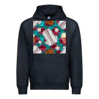 Navy baseball  uniform with turquoise gemstone seamless pattern Urban Hoodie - BundleAndBundleShop