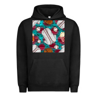 Pigment Black baseball  uniform with turquoise gemstone seamless pattern Urban Hoodie - BundleAndBundleShop