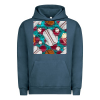 Pigment Midnight Navy baseball  uniform with turquoise gemstone seamless pattern Urban Hoodie - BundleAndBundleShop
