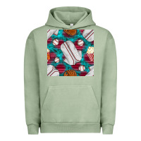Pigment Oil Green baseball  uniform with turquoise gemstone seamless pattern Urban Hoodie - BundleAndBundleShop