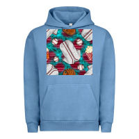 Pigment Pebble Blue baseball  uniform with turquoise gemstone seamless pattern Urban Hoodie - BundleAndBundleShop
