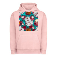 Pigment Salmon baseball  uniform with turquoise gemstone seamless pattern Urban Hoodie - BundleAndBundleShop