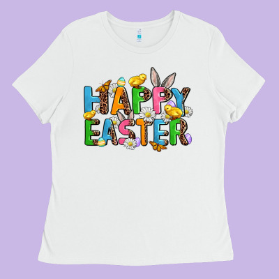Happy Easter Ladies Tee Designed By Adodesignshop