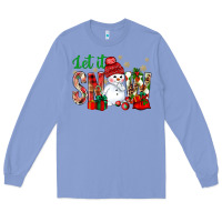 Colony Blue let it snow with snowman Long Sleeve Tee - BundleAndBundleShop