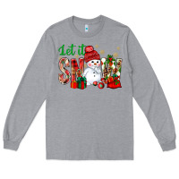 Heather Grey let it snow with snowman Long Sleeve Tee - BundleAndBundleShop