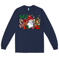 Navy let it snow with snowman Long Sleeve Tee - BundleAndBundleShop