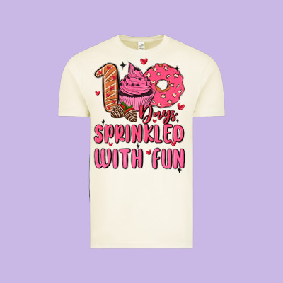 100 Days Sprinkled With Fun Vintage Tee Designed By Maliassmallbusiness