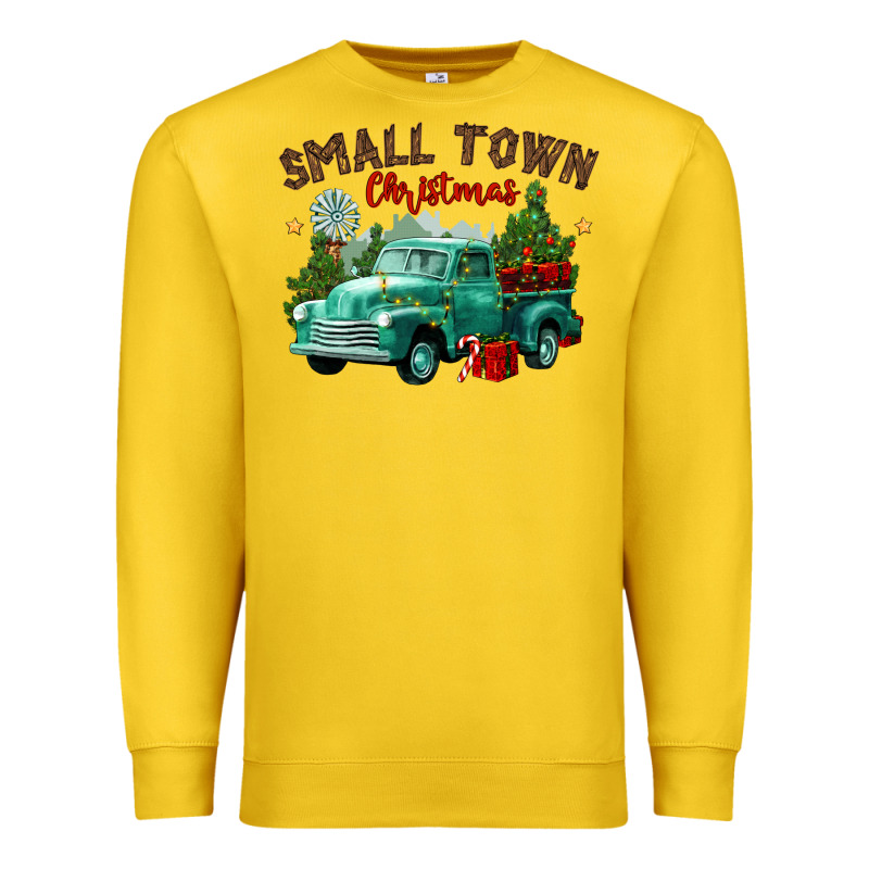 Small Town Christmas Premium Sweatshirt by CowGirlArtShop | Teevron