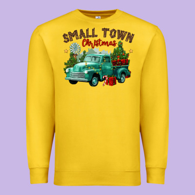 Small Town Christmas Premium Sweatshirt Designed By Cowgirlartshop