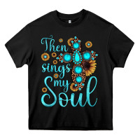 Black then sings my soul cross Heavy Core Tee - JahusDesignShop