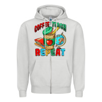 Dove Grey coffee teach repeat Zipper Hoodie - NancyCooperArtShop