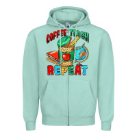 Seafoam coffee teach repeat Zipper Hoodie - NancyCooperArtShop