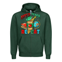 Sports Green coffee teach repeat Zipper Hoodie - NancyCooperArtShop