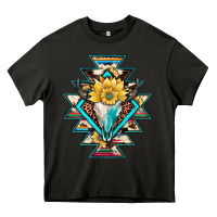 Asphalt cowhide leopard bull skull aztec Heavy Core Tee - JahusDesignShop