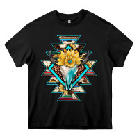 Black cowhide leopard bull skull aztec Heavy Core Tee - JahusDesignShop