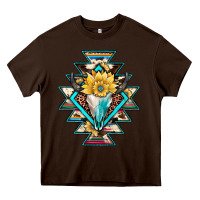 Chocolate Brown cowhide leopard bull skull aztec Heavy Core Tee - JahusDesignShop