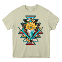 Mossy cowhide leopard bull skull aztec Heavy Core Tee - JahusDesignShop