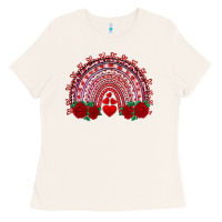 Bone valentines day rainbow with roses Ladies Tee - RanaPortraitStore