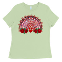Matcha valentines day rainbow with roses Ladies Tee - RanaPortraitStore