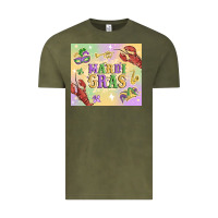 Vintage Olive mardi gras Vintage Tee - MaliasSmallBusiness