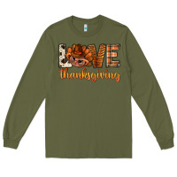 Army Green love thanksgiving with turkey bbs Long Sleeve Tee - BundleAndBundleShop