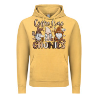 Vintage Mustard coffee time gnomies Vintage Hoodie - MaliasSmallBusiness