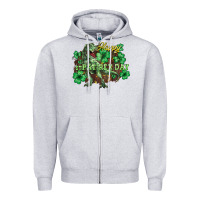 Heather Grey s day t rex Zipper Hoodie - NancyCooperArtShop