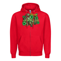 Red s day t rex Zipper Hoodie - NancyCooperArtShop