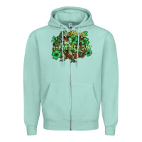 Seafoam s day t rex Zipper Hoodie - NancyCooperArtShop