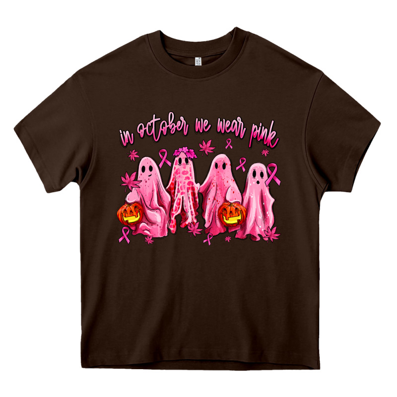 In October We Wear Pink Ghosts Heavy Core Tee by AdoDesignShop | Teevron