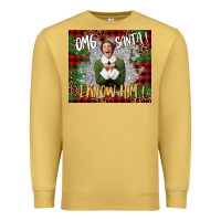 Antique Gold omg santa i know him elf Premium Sweatshirt - CowGirlArtShop