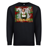 Black omg santa i know him elf Premium Sweatshirt - CowGirlArtShop