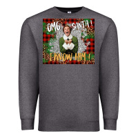 Charcoal Heather omg santa i know him elf Premium Sweatshirt - CowGirlArtShop