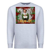 Heather Grey omg santa i know him elf Premium Sweatshirt - CowGirlArtShop