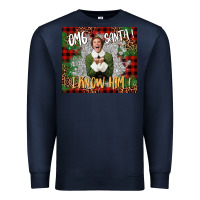 Navy omg santa i know him elf Premium Sweatshirt - CowGirlArtShop