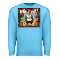 Ocean Blue omg santa i know him elf Premium Sweatshirt - CowGirlArtShop