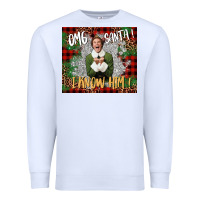 White omg santa i know him elf Premium Sweatshirt - CowGirlArtShop