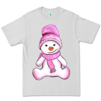 Dove Grey winter pink snowman and hat Premium Tee - AdoDesignShop